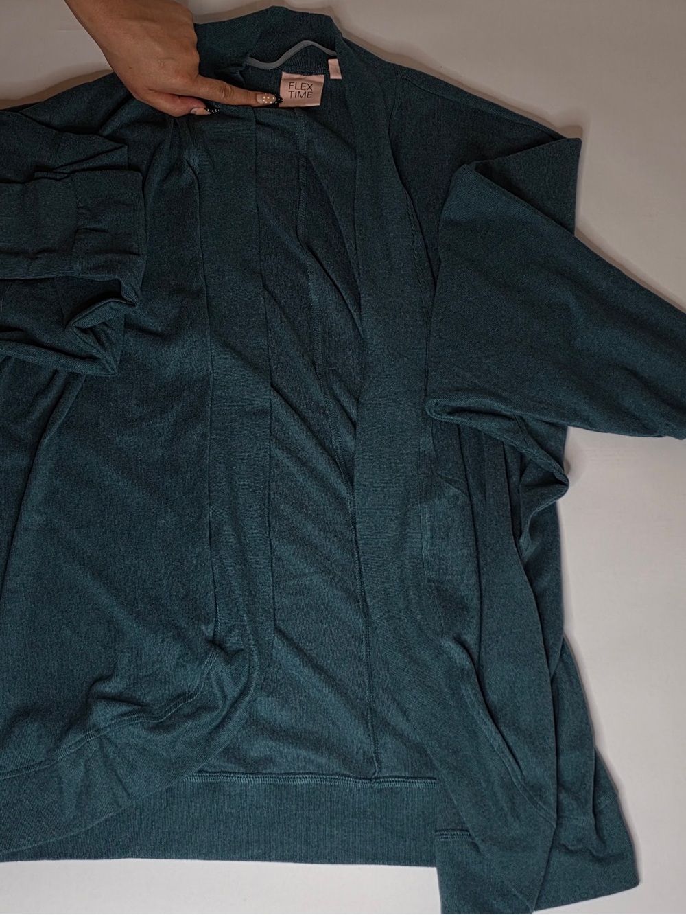 Women's Teal Open-Front Cardigan